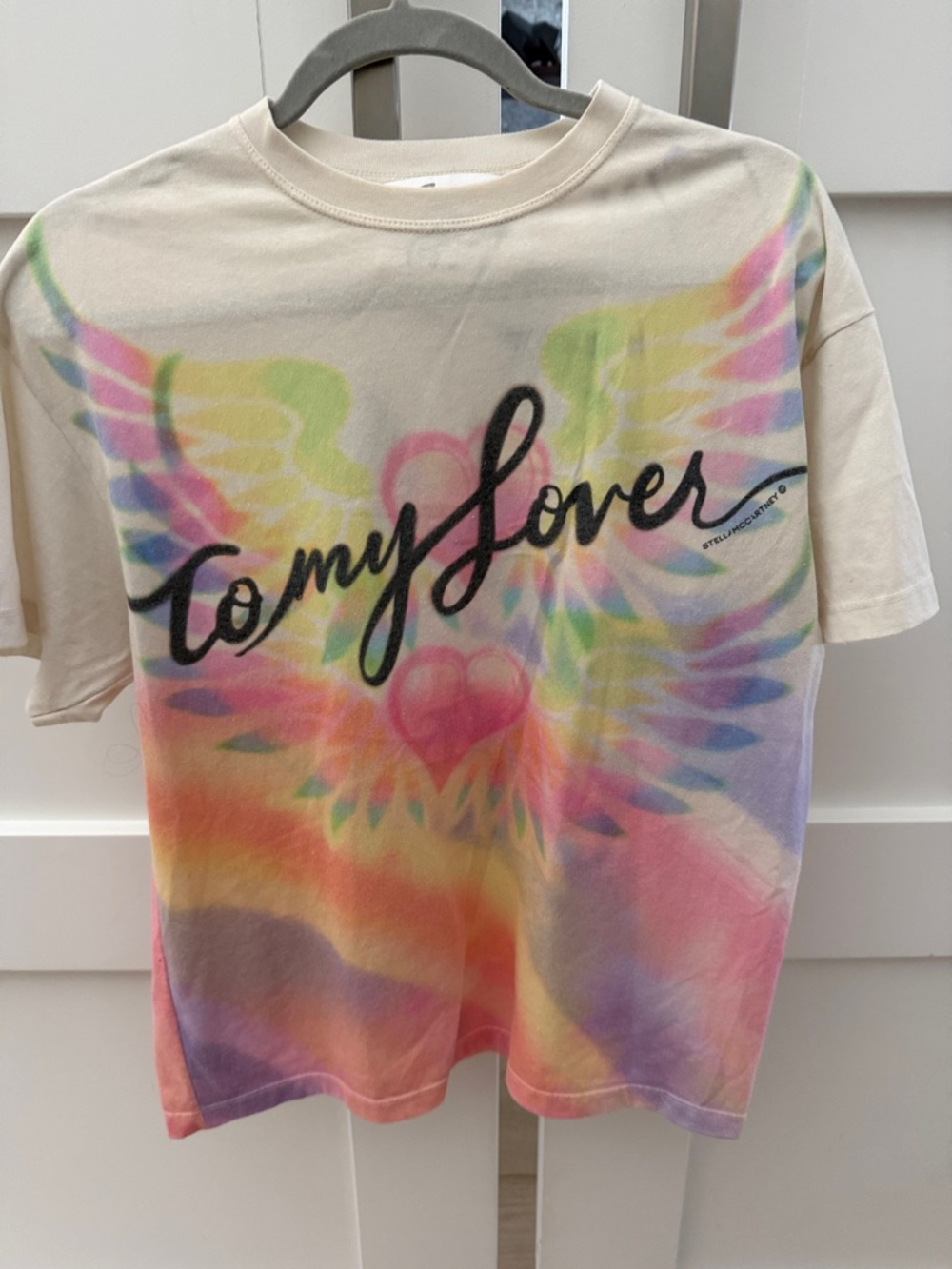 Stella McCartney Lover Tie-Dye Graphic Tee - Pastel Rainbow Collab Taylor Swift